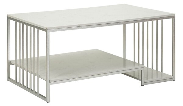 Designový konferenční stolek Gabouray 90 cm bílý / stříbrný