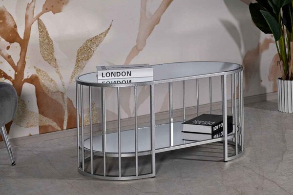 Designový konferenční stolek Eilonwy 90 cm stříbrný