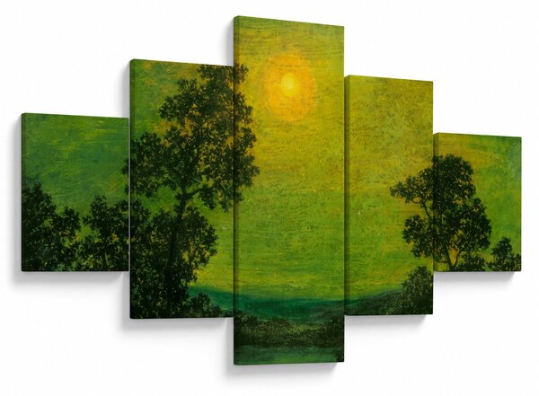 Obraz - Imitator of Ralph Albert Blakelock, Moonlight, reprodukce (125x70 cm)
