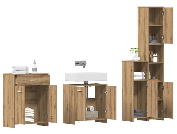 4dílná koupelnová sestava dub artisan kompozitní dřevo 3328942