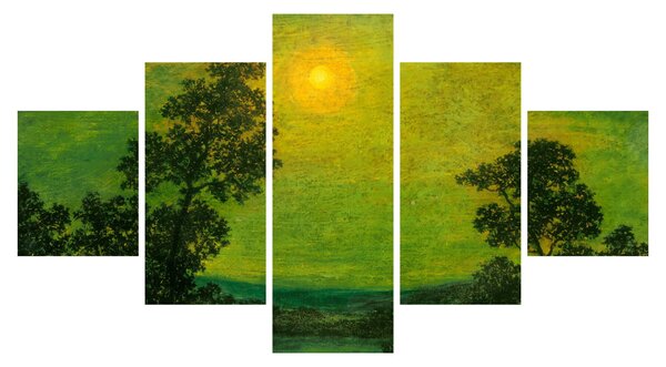 Obraz - Imitator of Ralph Albert Blakelock, Moonlight, reprodukce (125x70 cm)