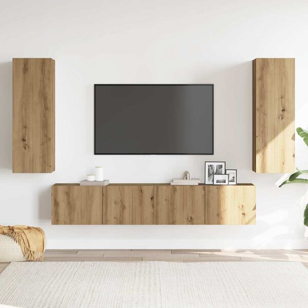 Nástěnné TV skříňky 4 ks dub artisan kompozitní 3328948
