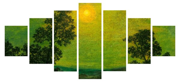 Obraz - Imitator of Ralph Albert Blakelock, Moonlight, reprodukce (210x100 cm)