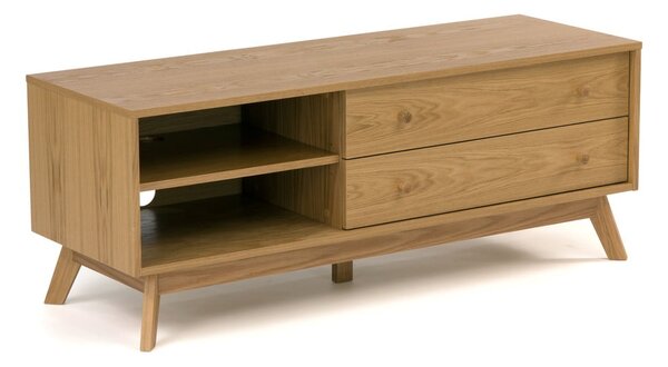 TV stolek v dekoru dubu v přírodní barvě 130x50 cm Kensal – Woodman