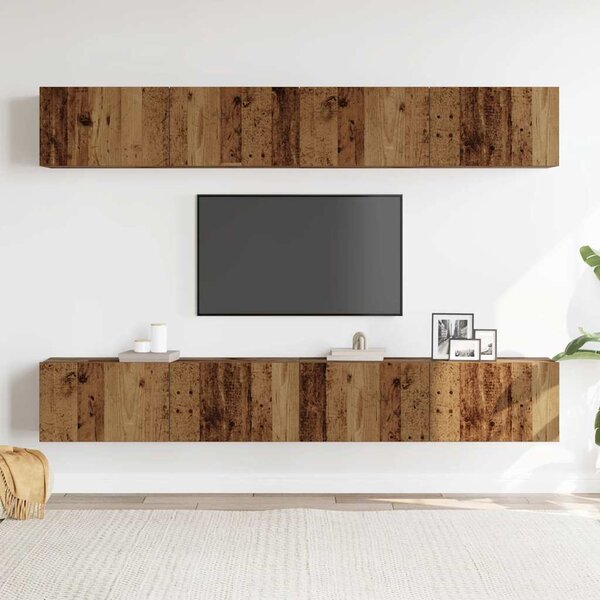4dílná nástěnná TV skříňka ze starého dřeva 100 x 30 x 30 cm 3328945