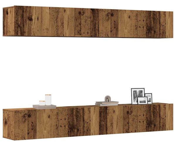 4dílná nástěnná TV skříňka ze starého dřeva 100 x 30 x 30 cm 3328945