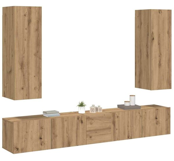 Nástěnné TV skříňky 5 ks dub artisan kompozitní 3328960