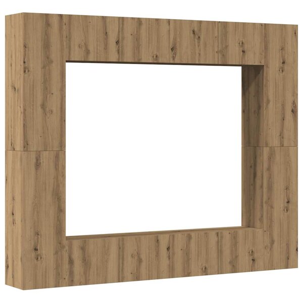 Sada 8 kusů nástěnné TV skříňka dub artisan kompozitní dřevo 3328954
