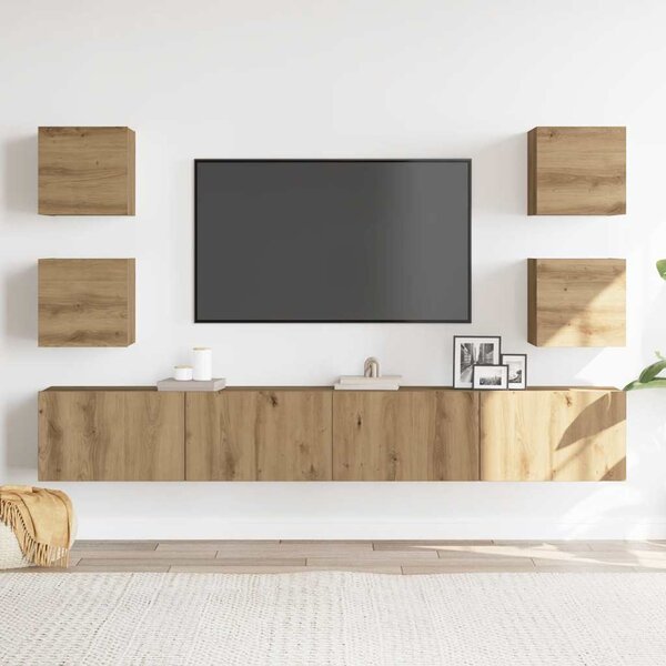 Nástěnné TV skříňky 6 ks dub artisan kompozitní 3328970