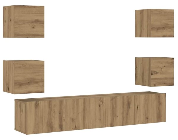Nástěnné TV skříňky 6 ks dub artisan kompozitní 3328968
