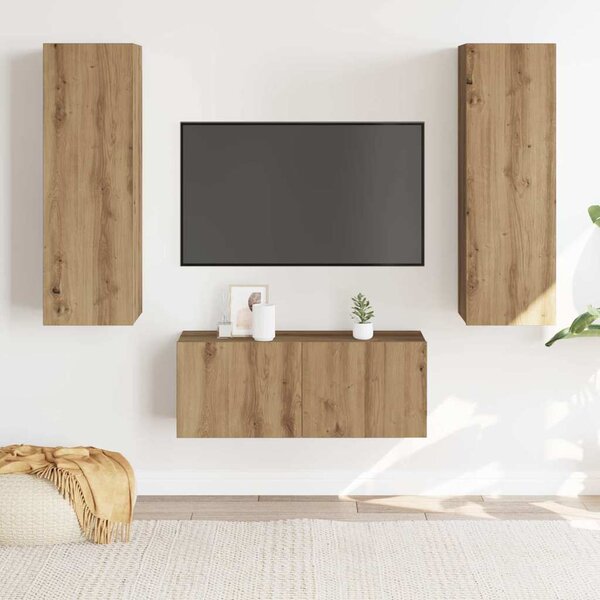 Nástěnné TV skříňky 3 ks dub artisan kompozitní 3328964