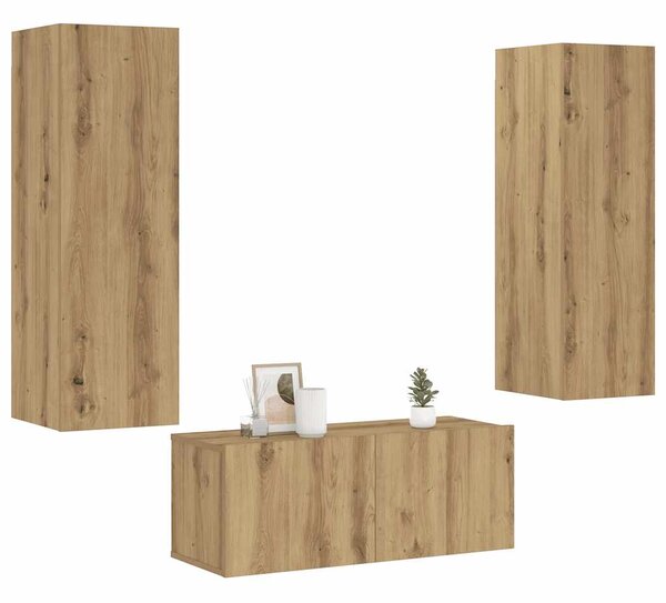 Nástěnné TV skříňky 3 ks dub artisan kompozitní 3328964