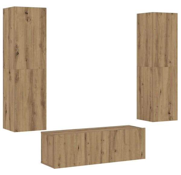 Nástěnné TV skříňky 3 ks dub artisan kompozitní 3328966
