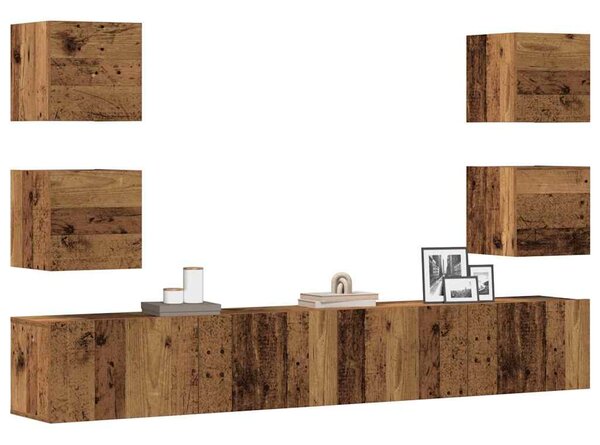 Nástěnné TV skříňky 6 ks Old Wood kompozitní 3328969