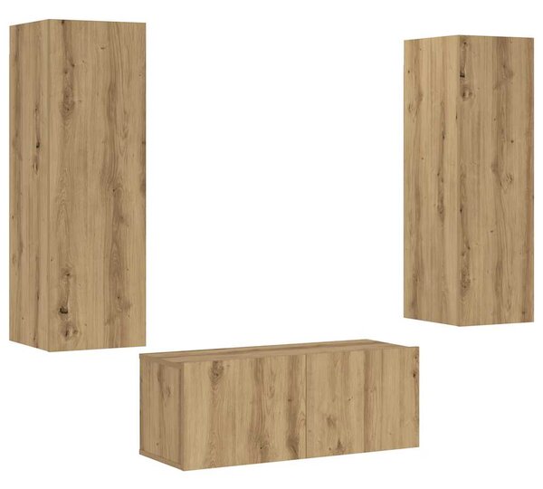 Nástěnné TV skříňky 3 ks dub artisan kompozitní 3328964