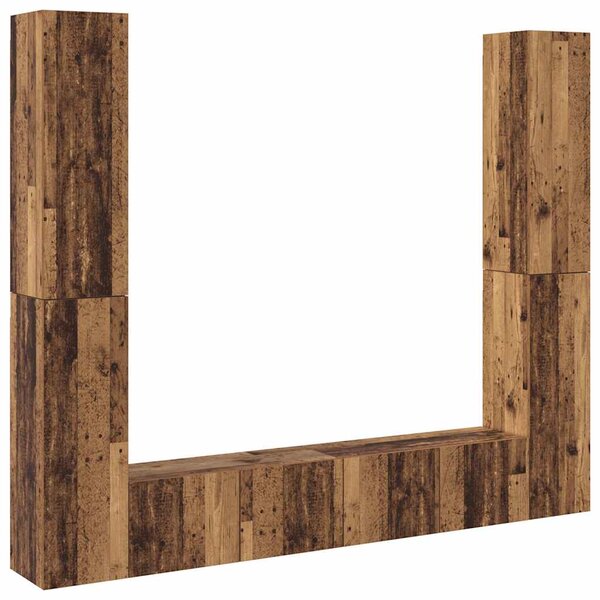 Nástěnné TV skříňky 6 ks Old Wood kompozitní 3328985