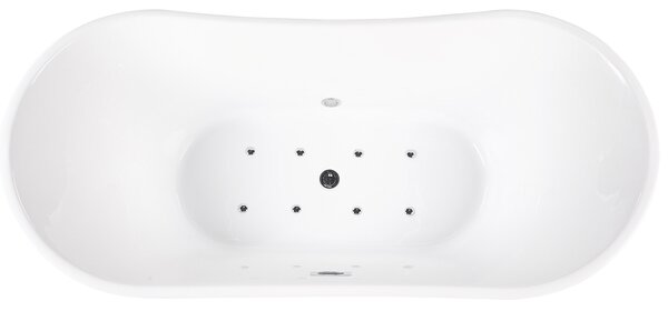 Volně stojící vířivka s LED osvětlením ANTIGUA 168 x 80 cm Bílá
