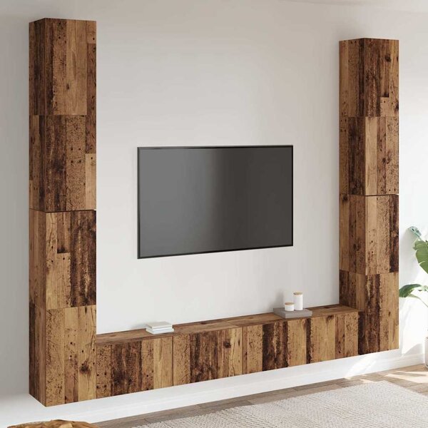 Nástěnné TV skříňky 6 ks Old Wood kompozitní 3328987