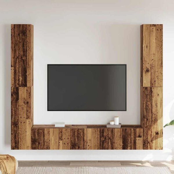 Nástěnné TV skříňky 6 ks Old Wood kompozitní 3328985