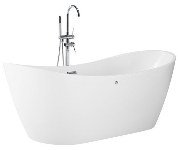 Volně stojící vířivka s LED osvětlením ANTIGUA 168 x 80 cm Bílá