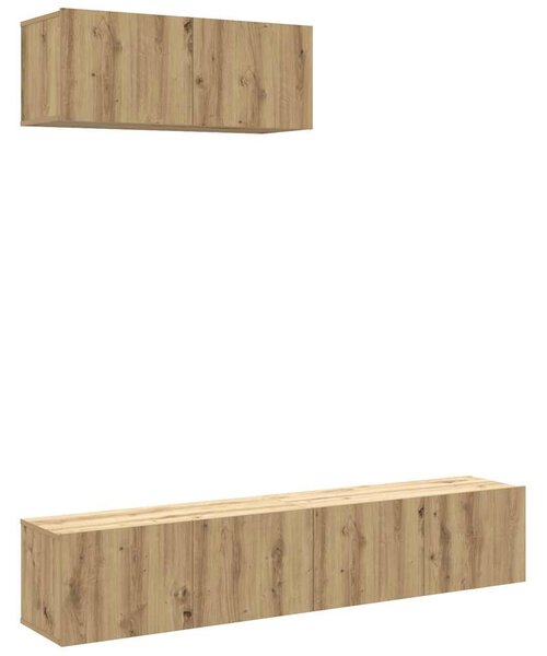 Sada 3 kusů nástěnné TV skříňka dub artisan kompozitní dřevo 3329004