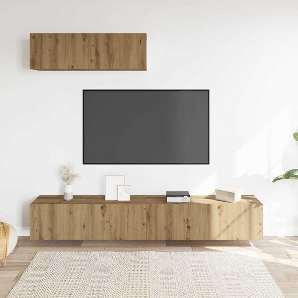 Nástěnné TV skříňky 4 ks dub artisan 100x30x30 cm kompozit 3329008