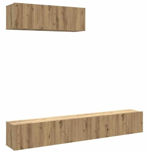 Nástěnné TV skříňky 4 ks dub artisan 100x30x30 cm kompozit 3329008