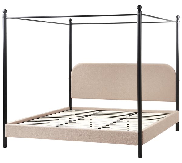 Postel s baldachýnem Buklé DANNEMOIS 180 x 200 cm Taupe