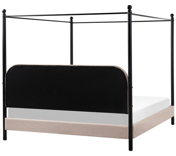 Postel s baldachýnem Buklé DANNEMOIS 180 x 200 cm Taupe