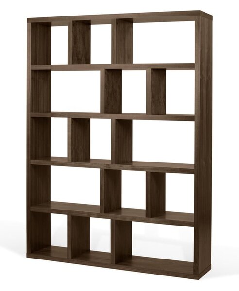 Hnědá knihovna v dekoru ořechu 150x198 cm Berlin – TemaHome