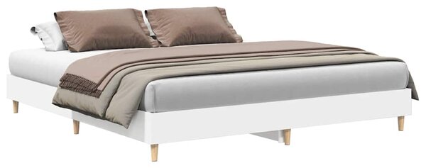 Rám postele bez matrace bílý 160x200cm Dřevěné konstrukce 3329030