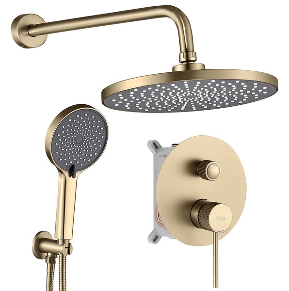 Rea Lungo Stripe, podomítková sprchová souprava + BOX, zlatá matná, REA-P9492