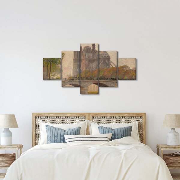 Obraz - Robert William Vonnoh, Notre Dame de Paris, reprodukce (125x70 cm)