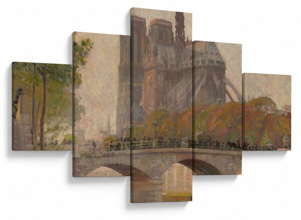 Obraz - Robert William Vonnoh, Notre Dame de Paris, reprodukce (125x70 cm)