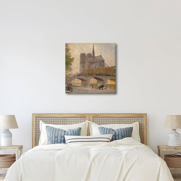 Obraz - Robert William Vonnoh, Notre Dame de Paris, reprodukce (30x30 cm)