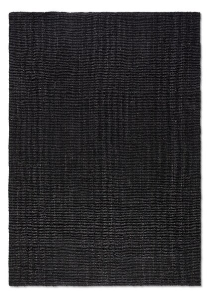 Hanse Home, Kusový koberec Bouclé Jute 105976 Black, 120x170, černá, chodba / předsíň