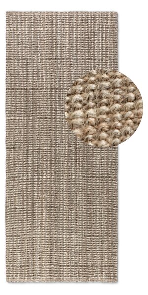 Hanse Home, Běhoun Bouclé Jute 105975 Grey Brown, 80x200, hnědá, chodba / předsíň