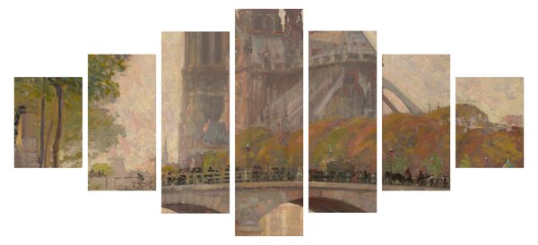 Obraz - Robert William Vonnoh, Notre Dame de Paris, reprodukce (210x100 cm)