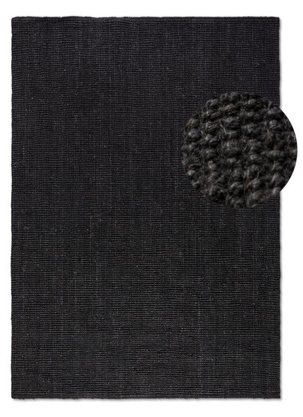 Hanse Home, Kusový koberec Bouclé Jute 105976 Black, 120x170, černá, chodba / předsíň