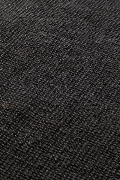 Hanse Home, Běhoun Bouclé Jute 105976 Black, 80x200, černá, chodba / předsíň