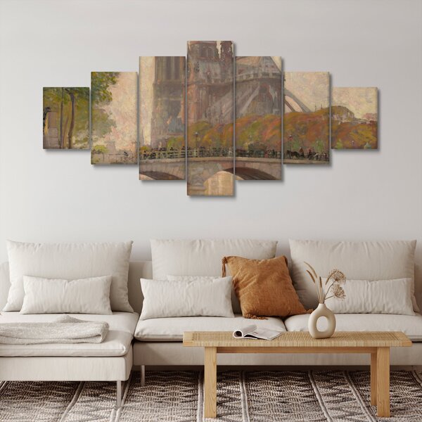 Obraz - Robert William Vonnoh, Notre Dame de Paris, reprodukce (210x100 cm)