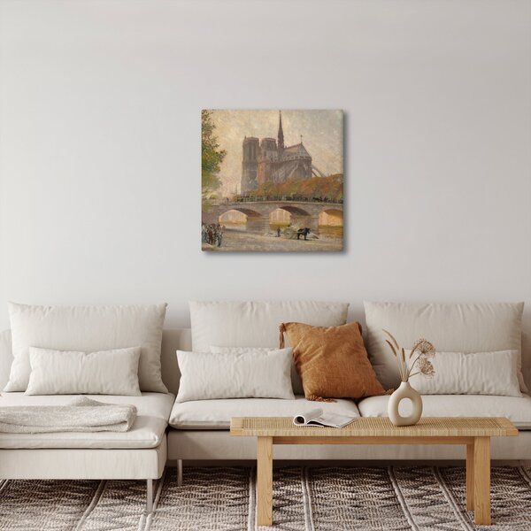 Obraz - Robert William Vonnoh, Notre Dame de Paris, reprodukce (30x30 cm)