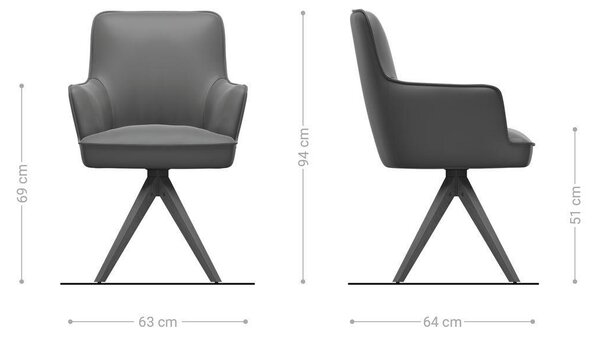 DELIFE Jídelní židle Heira-Flex s područkami strukturovaná látka měkká taupe dřevěná podnož hranatá přírodní 360° otočná taštičkové pružiny
