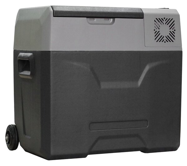 HOMCOM Chladnička s kompresorem 50 litrů Elektrická chlazená až na -20°C Mini chladnička s ECO módem, funkce chlazení, mrazící box 12/230 V pro auto