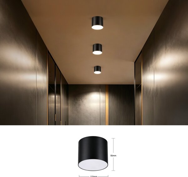Immax NEO LITE RONDATES Smart stropní svítidlo černé 11,5cm 18W 1458lm Tuya WiFi BEACON