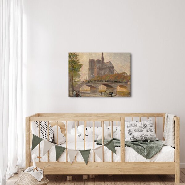 Obraz - Robert William Vonnoh, Notre Dame de Paris, reprodukce (70x50 cm)