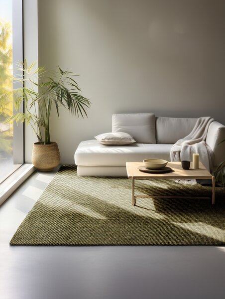 Hanse Home, Kusový koberec Bouclé Jute 105977 Jungle Green, 60x90, zelená, chodba / předsíň