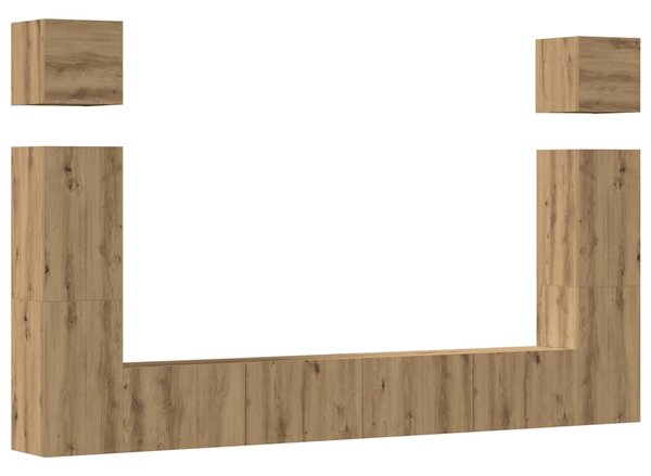 Sada 6 kusů nástěnné TV skříňka dub artisan kompozitní dřevo 3329142