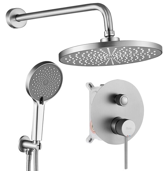 Rea Lungo Stripe, podomítková sprchová souprava + BOX, broušená ocel, REA-P9493