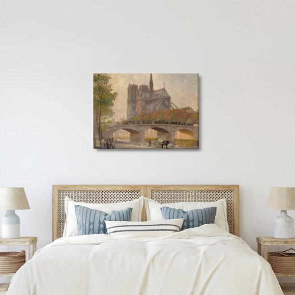 Obraz - Robert William Vonnoh, Notre Dame de Paris, reprodukce (70x50 cm)